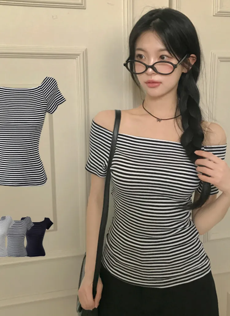 ボーダーオフショル半袖Tシャツ | creamsugar | 詳細画像2